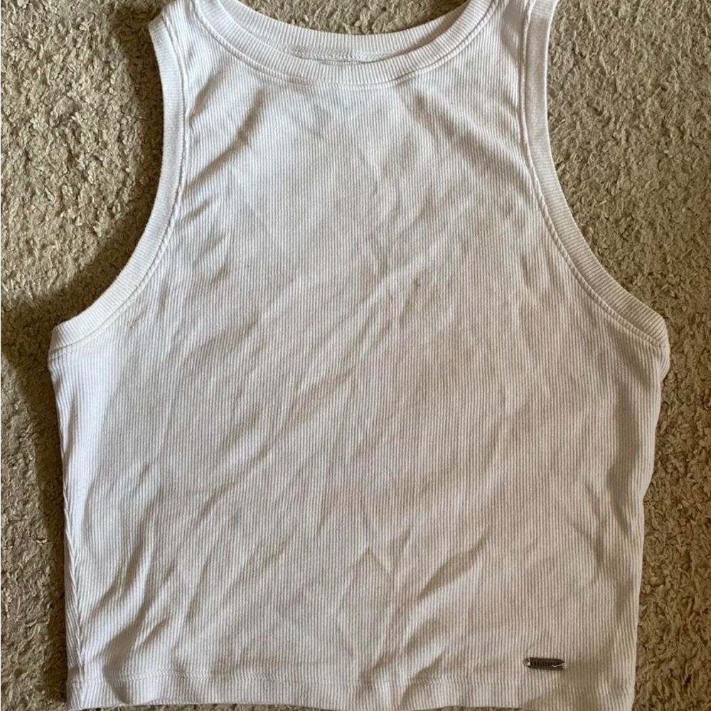 White Ribbed Tank Top